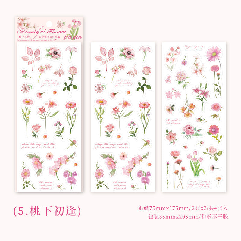 4 Pcs Die Cut Plant Stickers LCHX
