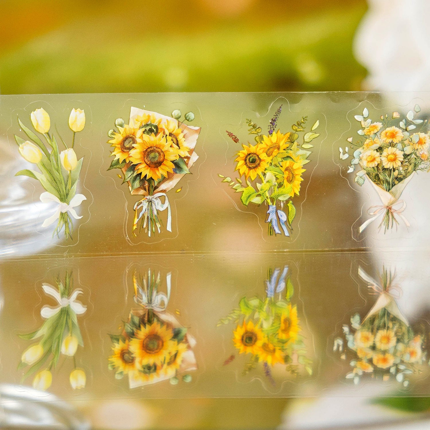 1 Roll Flower Bouquet PET Stickers Tape LMHS