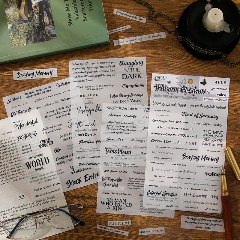 4 Sheets Vintage Quote Stickers YWXY