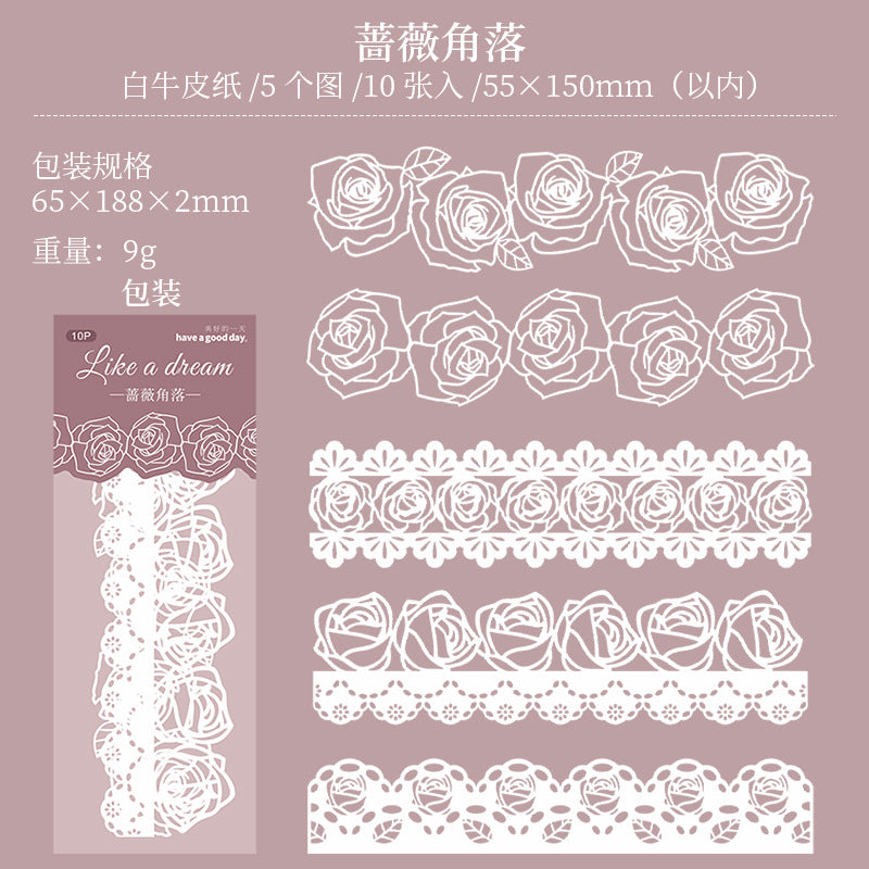 10 Pcs Cutout Lace Paper RMSH