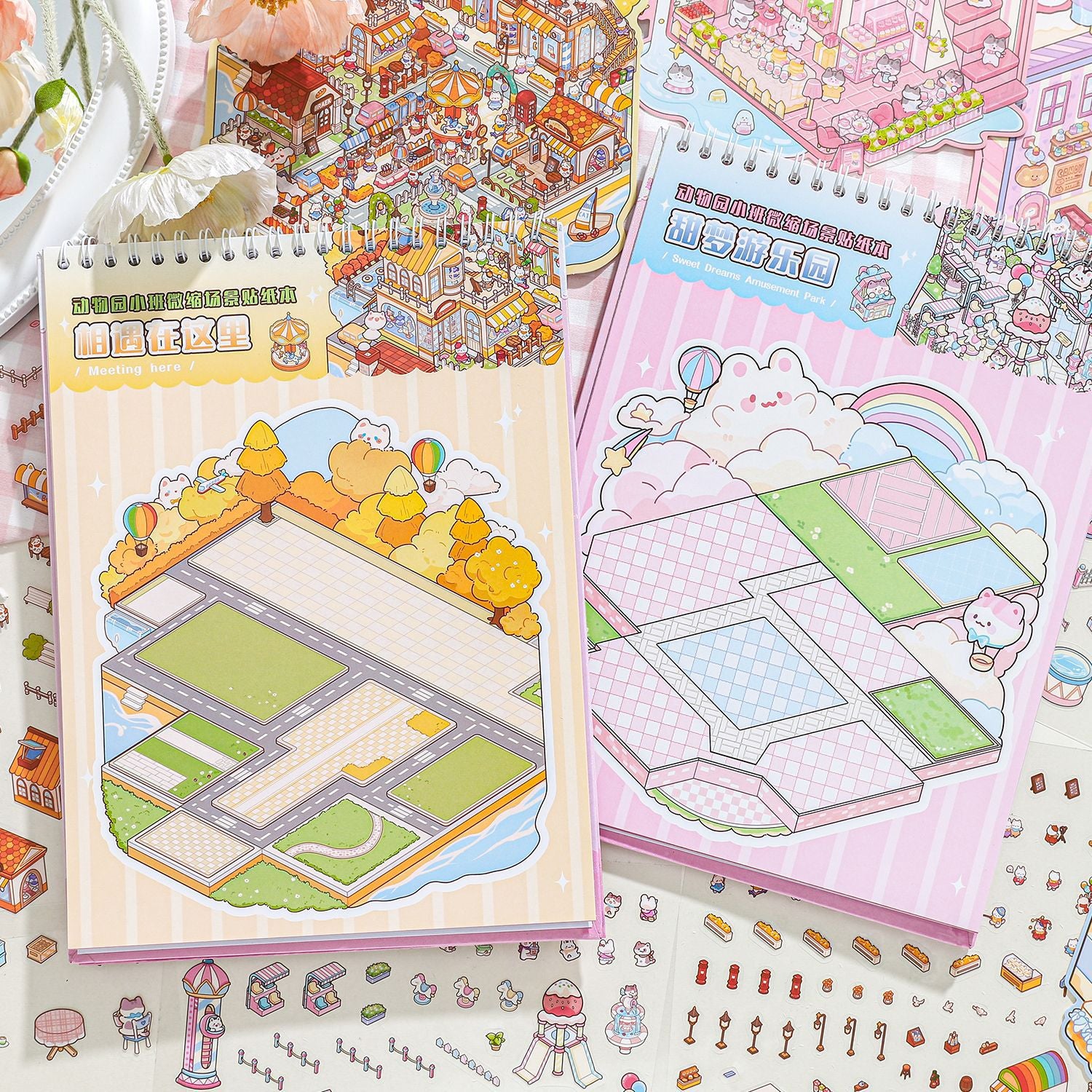 3D Shop Scene Stickers Kit - 6 Themes DWYXB