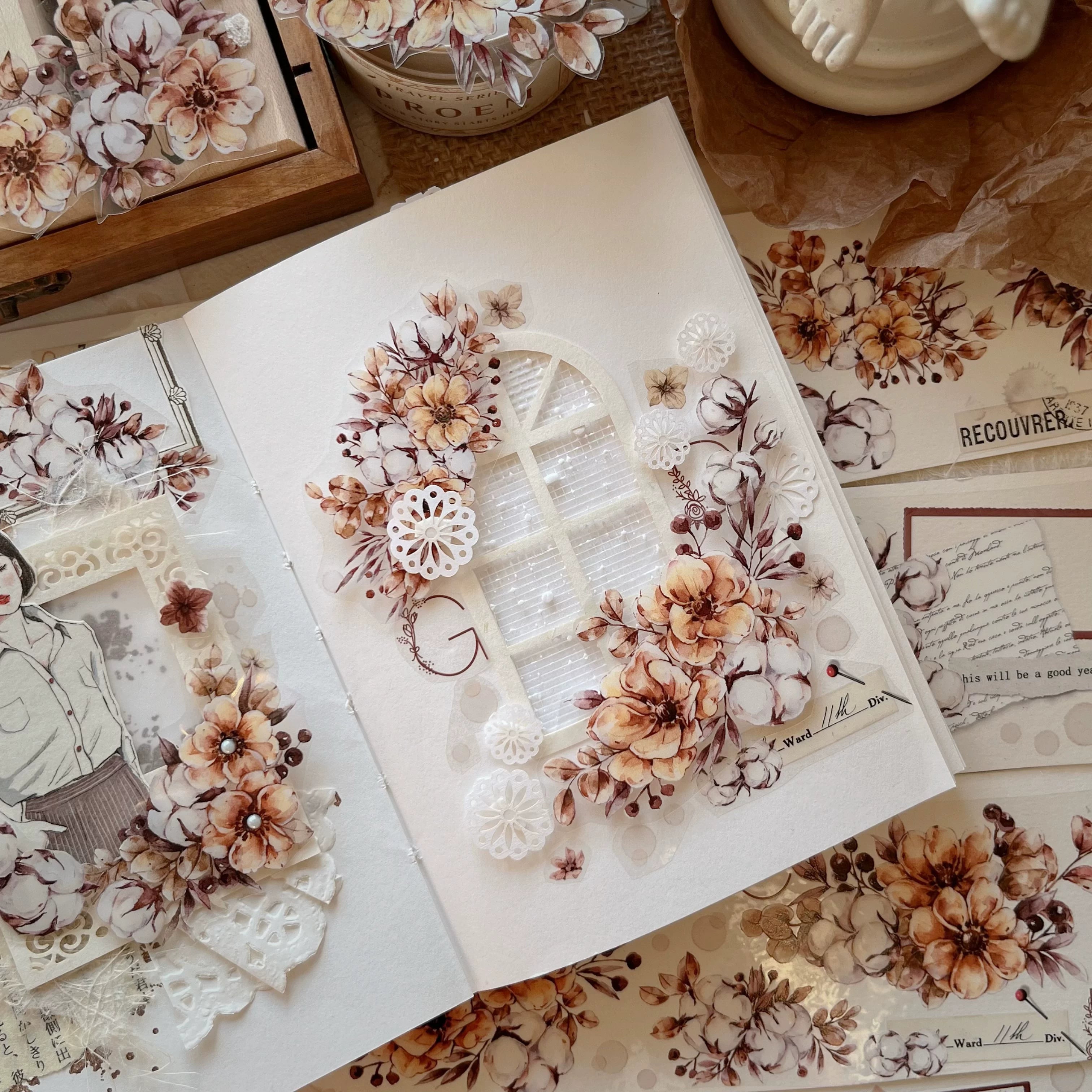 Floral Decorative Tape Rolls- Kapok