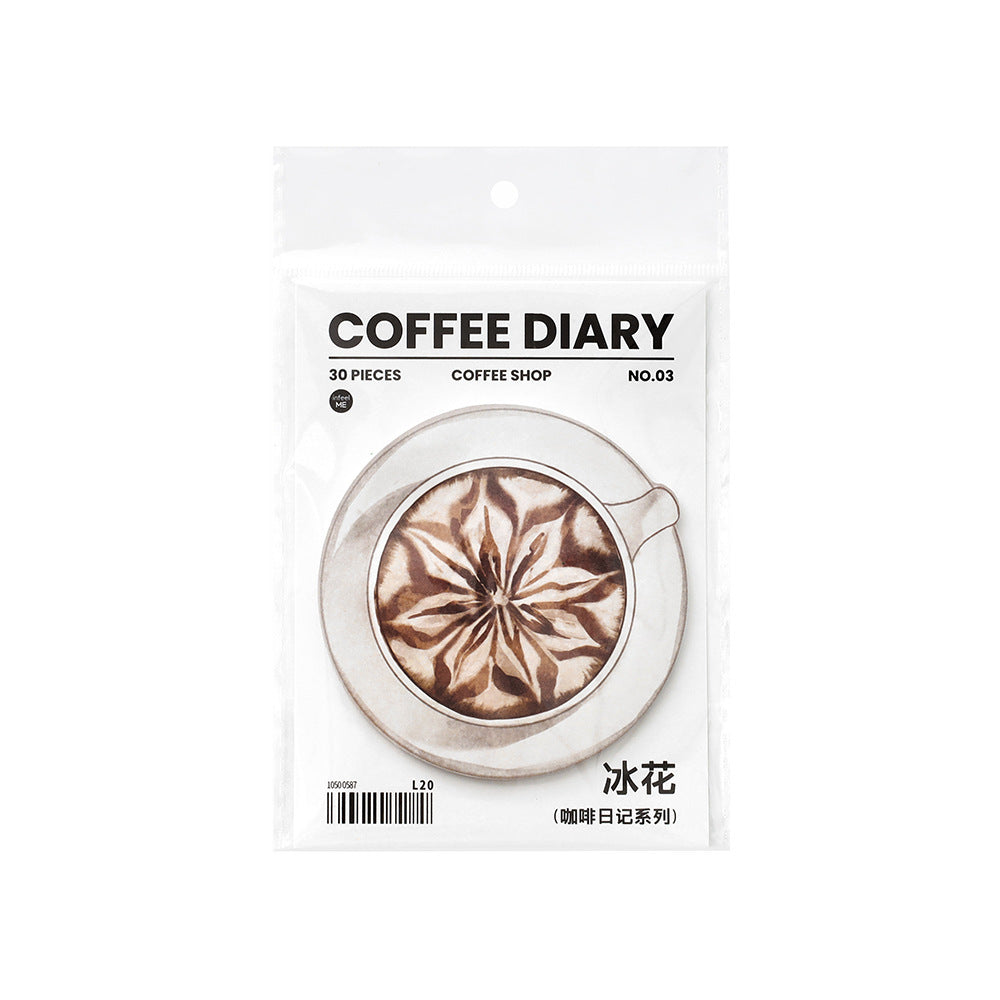 30 Pcs Coffee Theme Sticky Note Paper KFRJ