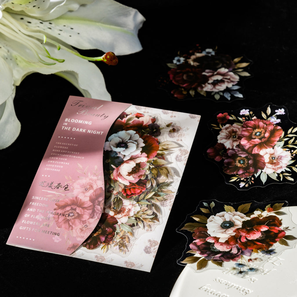 20 Pcs Gothic Flower PET Stickers AYZF