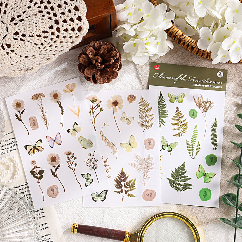 3 Pcs Plant Transfer Stickers SJFH