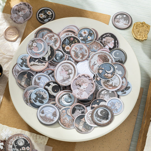 100 Pcs Embossed Wax Seal Stickers HQLSJ