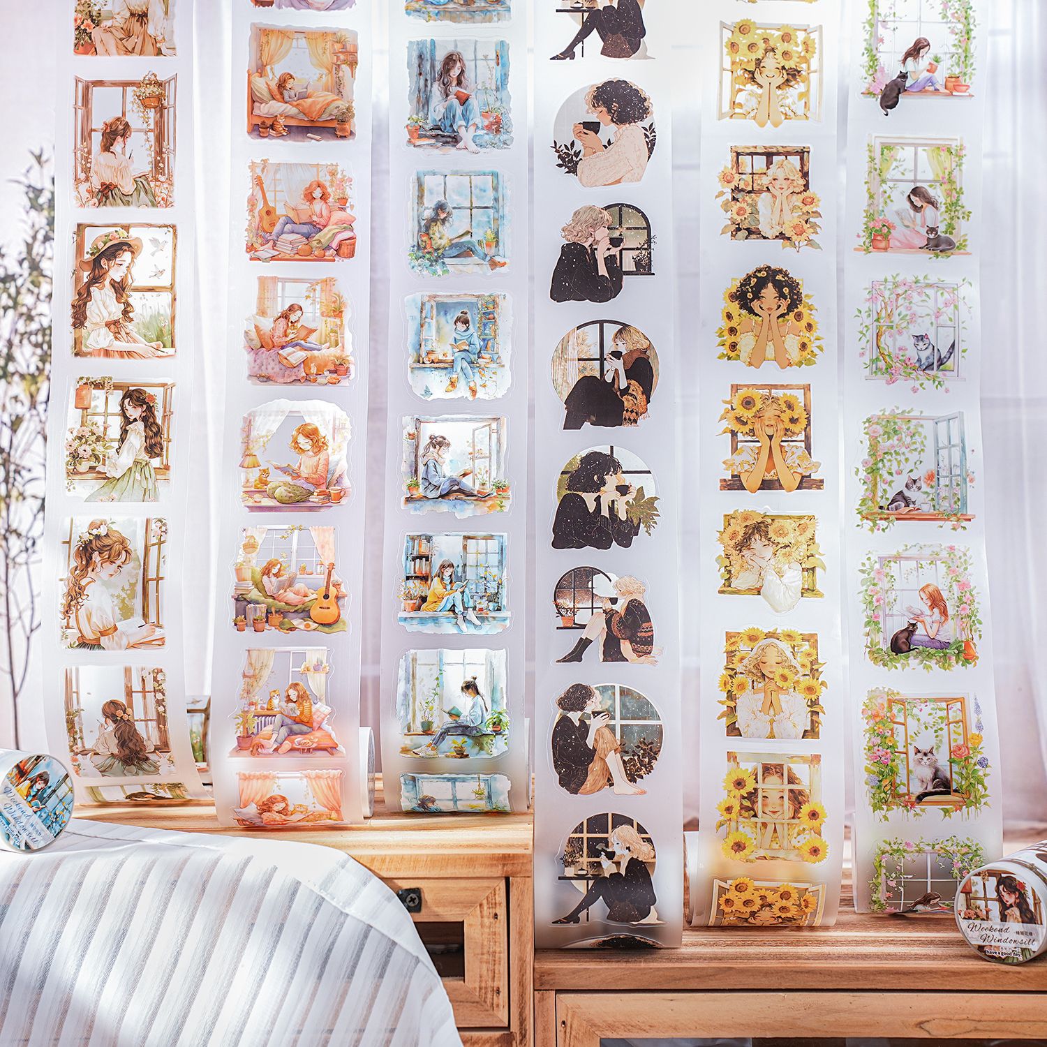 1 Roll Weedkend Girl PET Stickers Tape ZMDCT