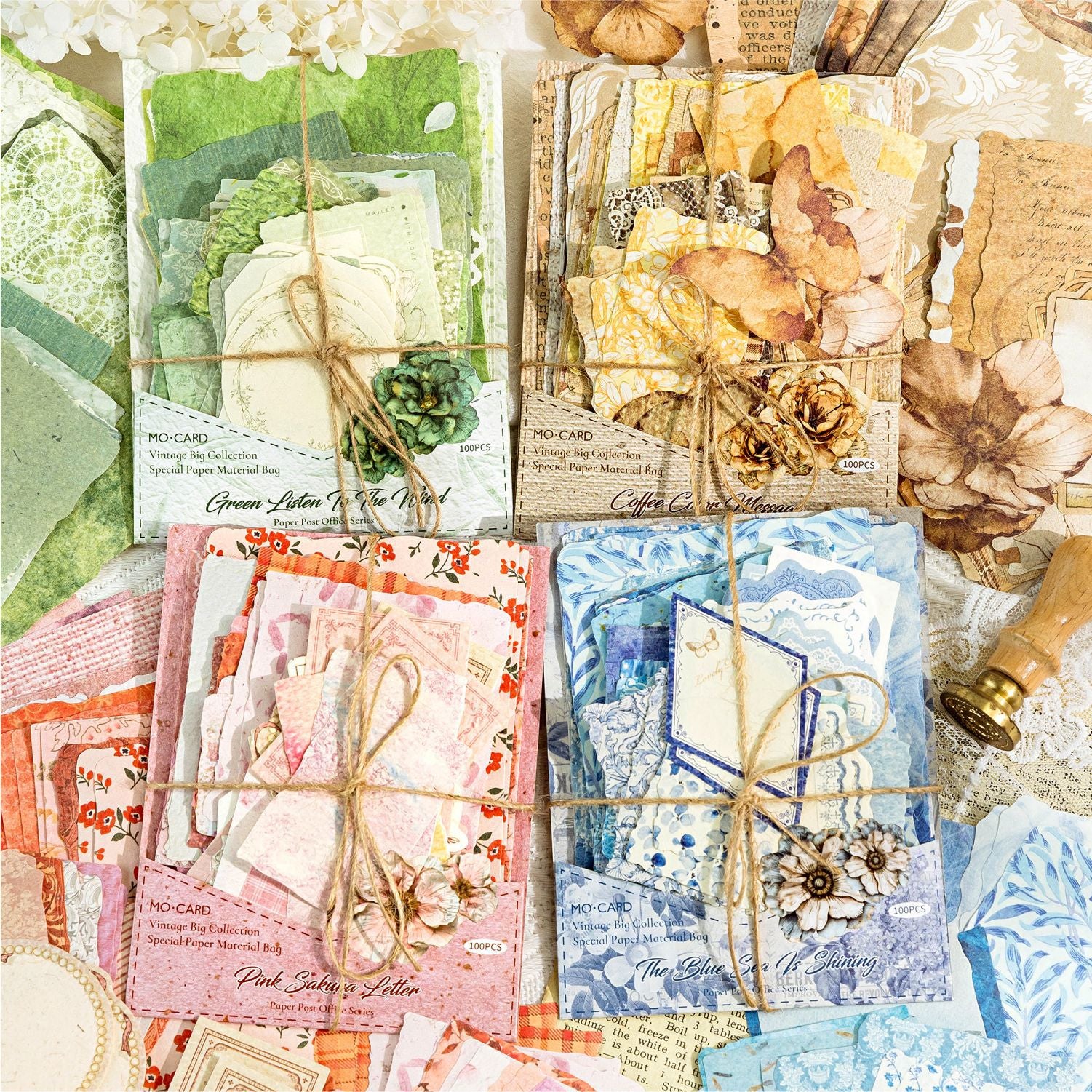 100 Pcs Vintage Floral Journal Paper VMP06