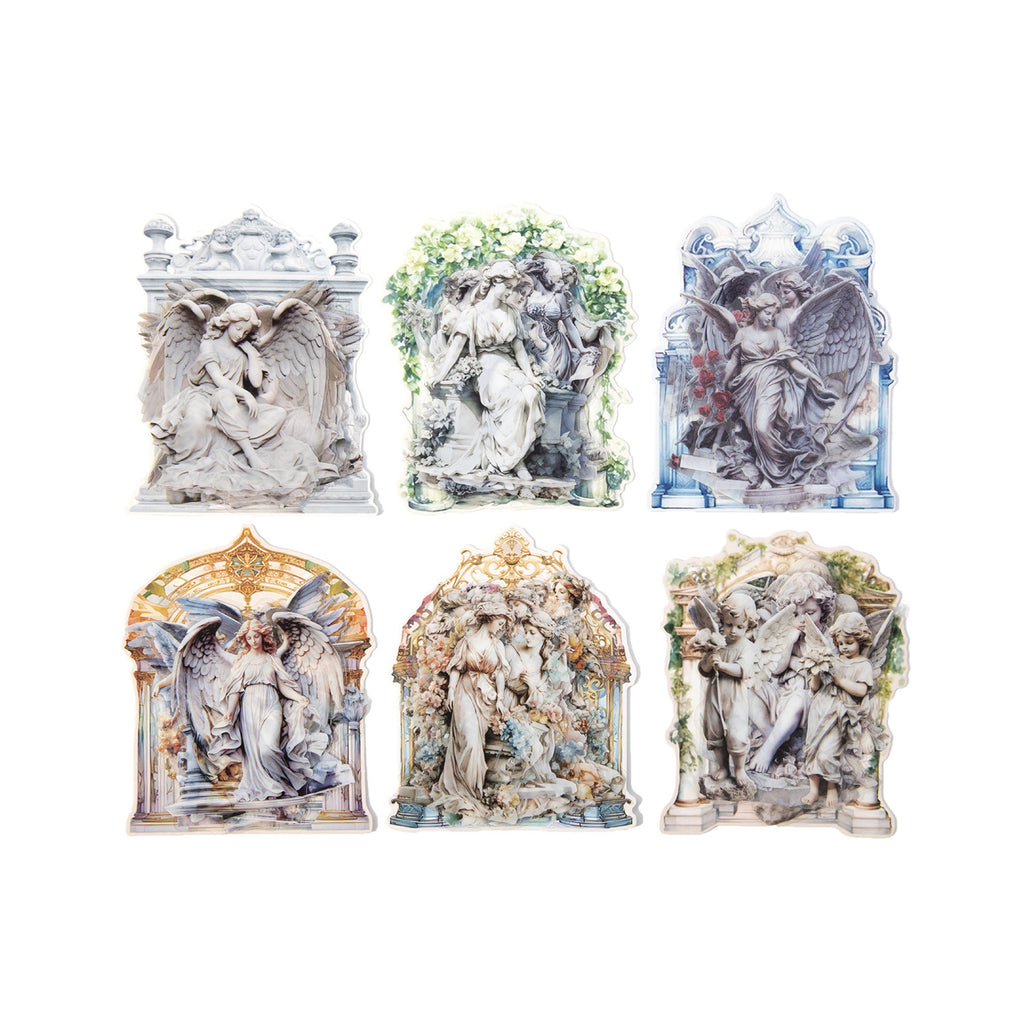 15 Pcs Sculpture Themed PET Stickers DSKXQ