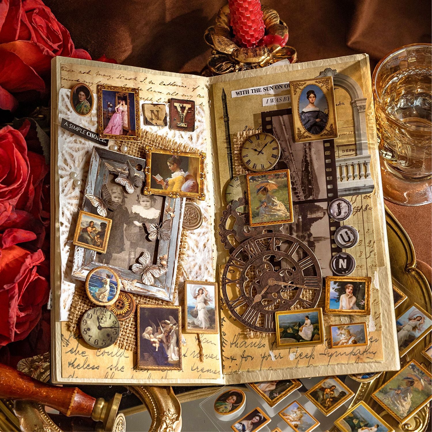 2 Sheets 3D Famous Painting Stickers MHBWG