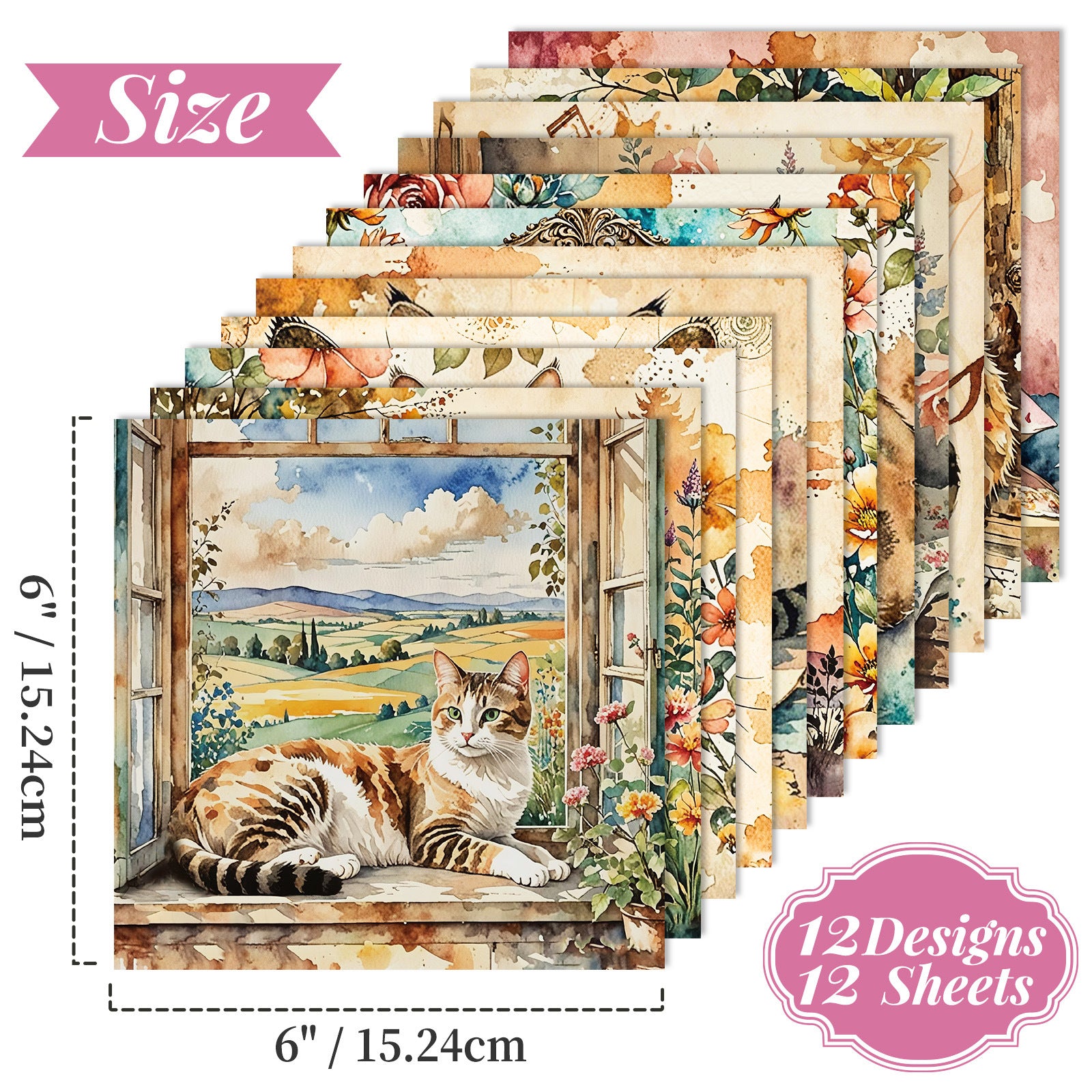 6 inch Cat Scrapbook Paper Pad PA787