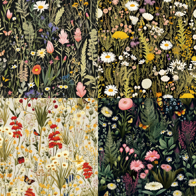 6 inch Wildflower Scrapbook Paper Pad SKP437