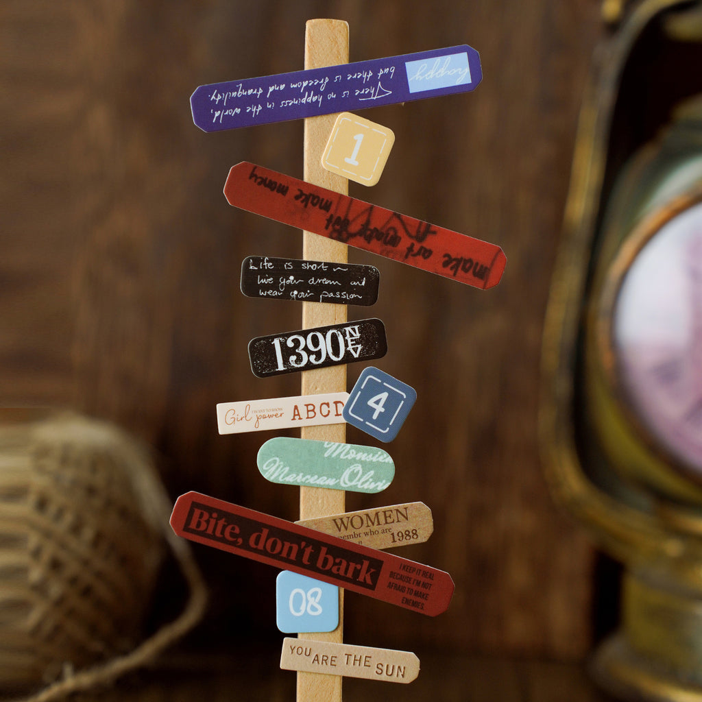 4 Sheets Label Cardtock Stickers HJBQ