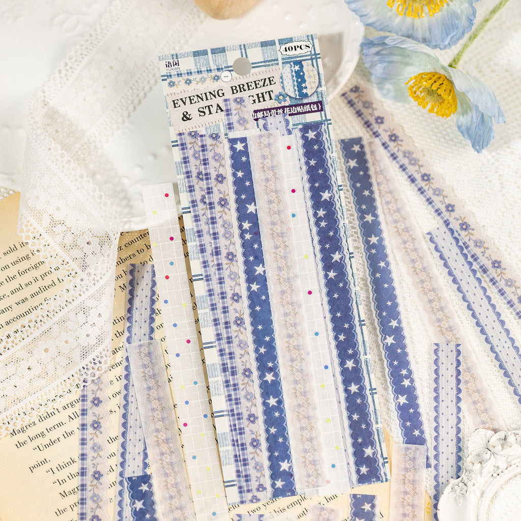 40 Pcs Lace Floral Washi Stickers HBYJ