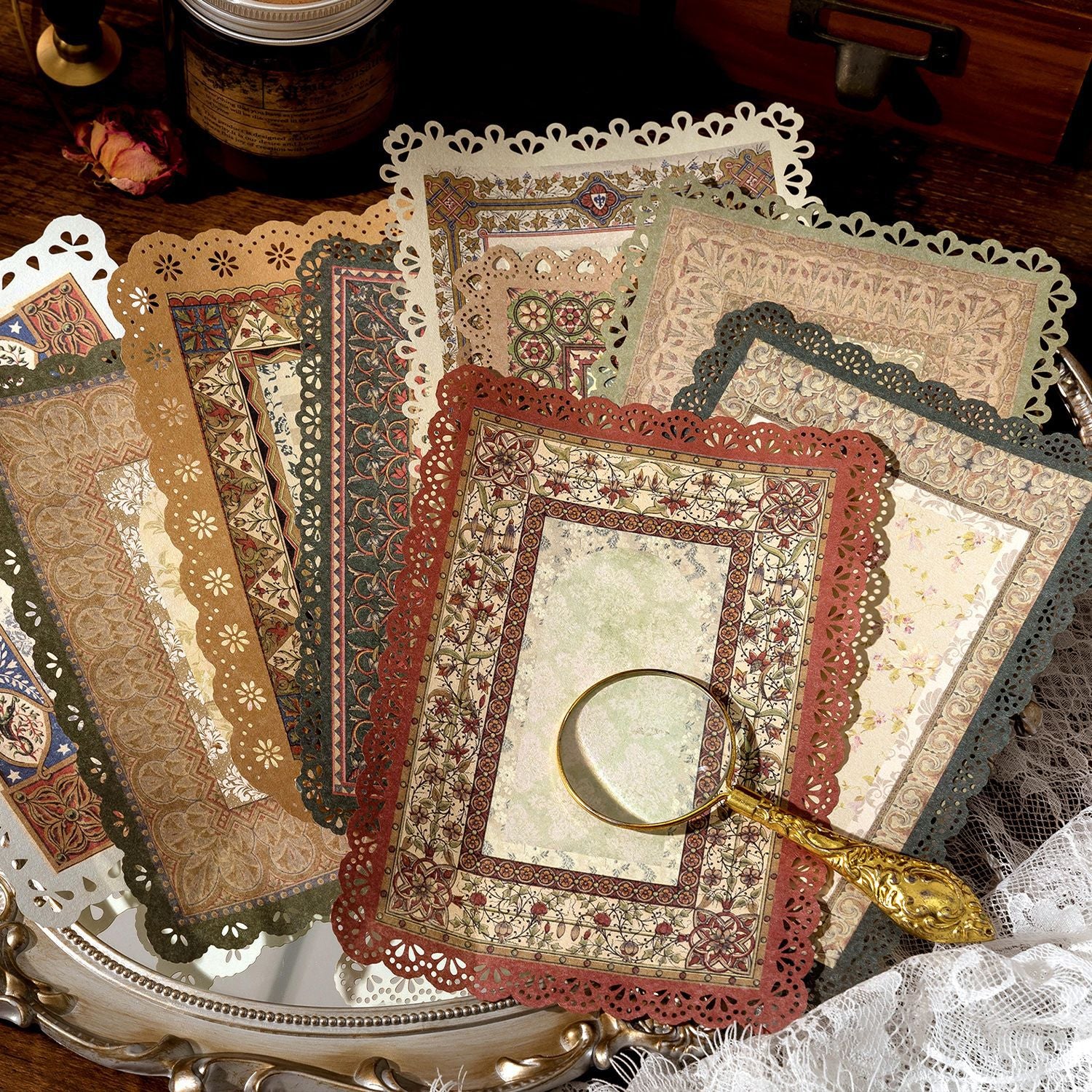 10 Pcs Lace Edge Journal Paper LAP06
