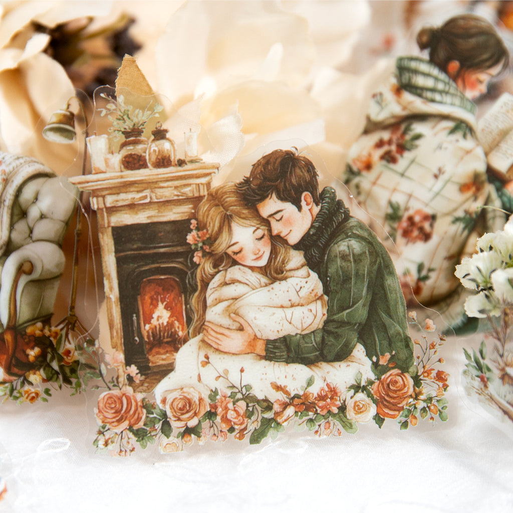 30 Pcs Couple Love Theme PET Stickers LRXL