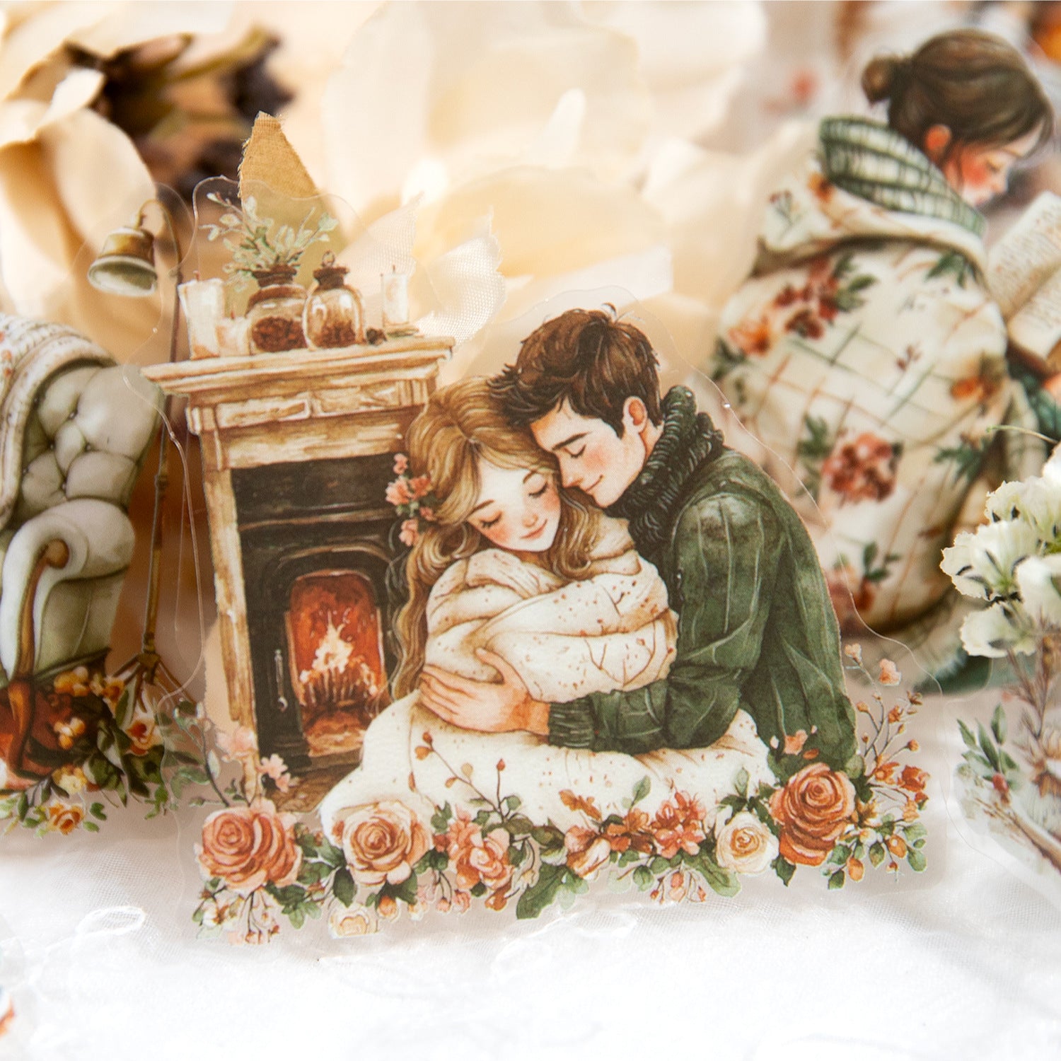30 Pcs Couple Love Theme PET Stickers LRXL