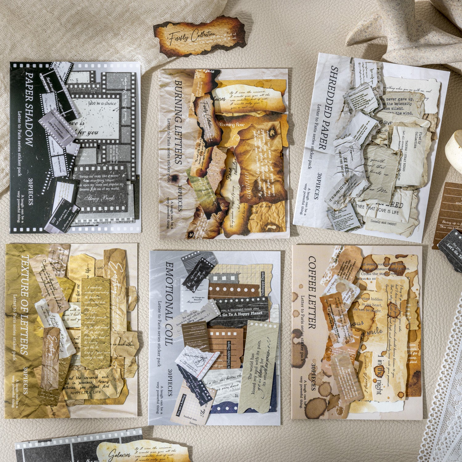 30 Pcs Vintage Junk Journal Stickers GBLDX