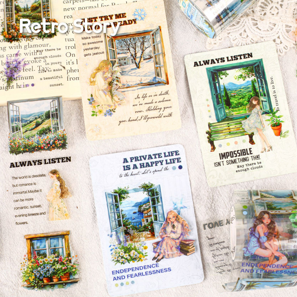1 Roll Summer Window PET Stickers Tape CYXL