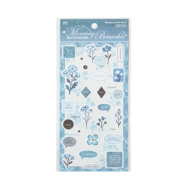 2 Sheets Botanical Journal Stickers CYYY