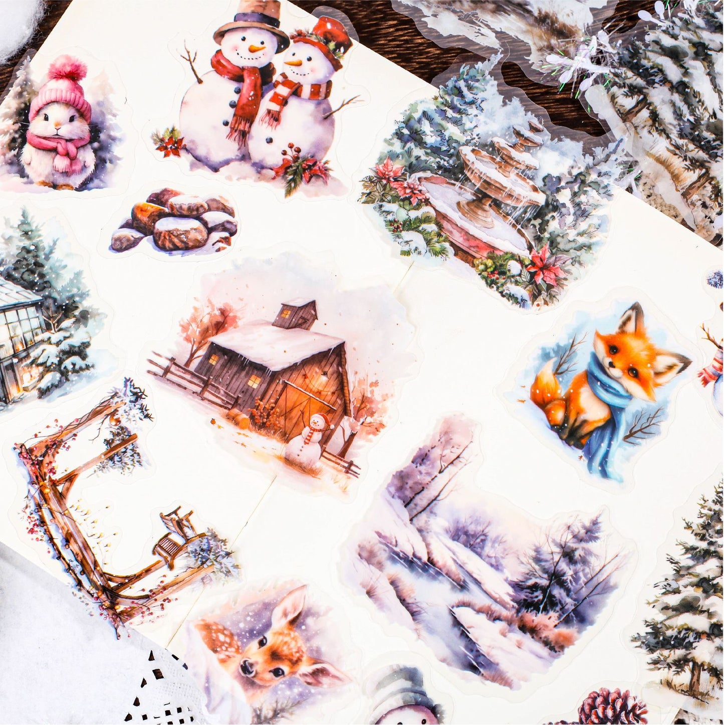 30 Pcs Winter Forest PET Stickers BXXL