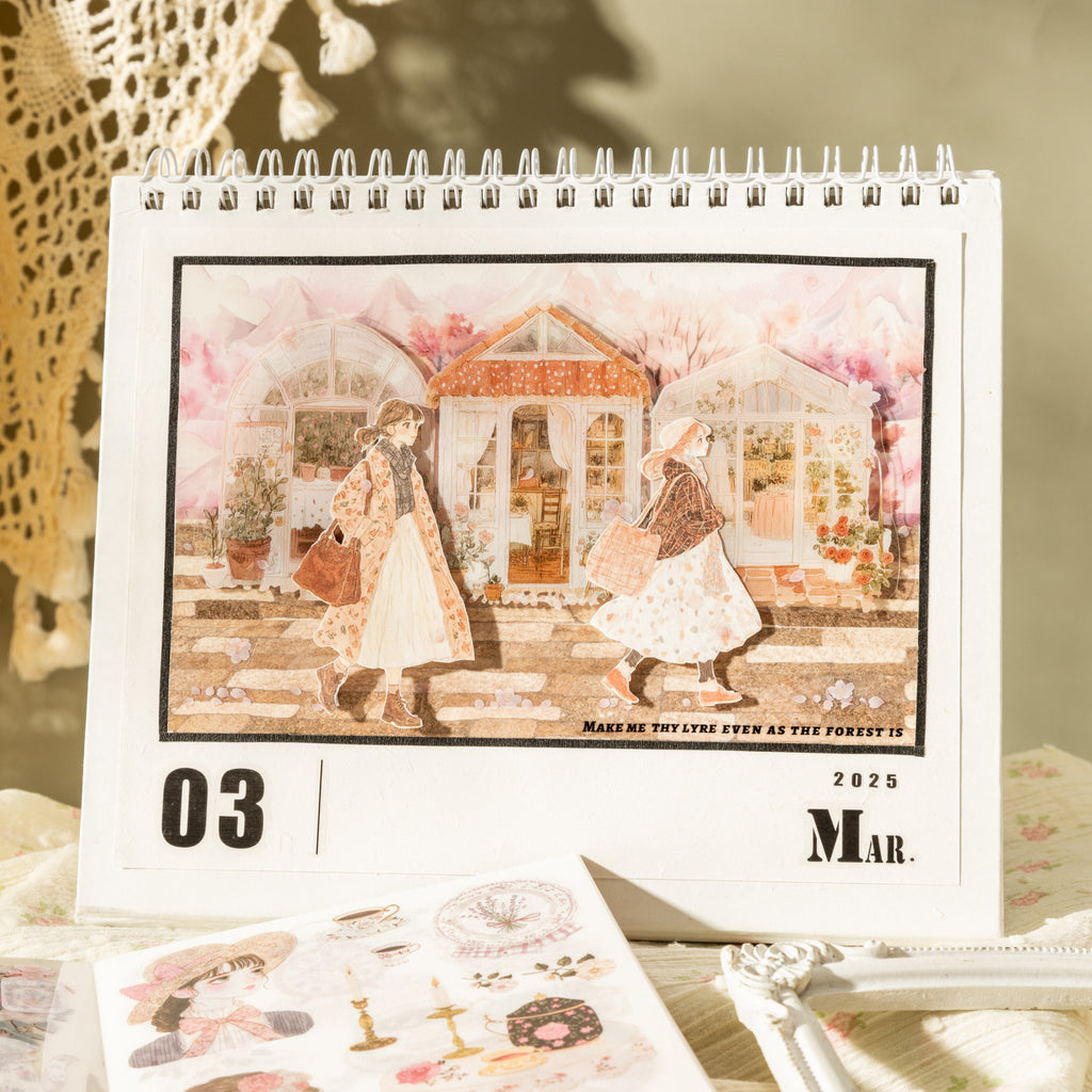 20 Sheets Romantic Encounter Theme Stickers Book YLMXH