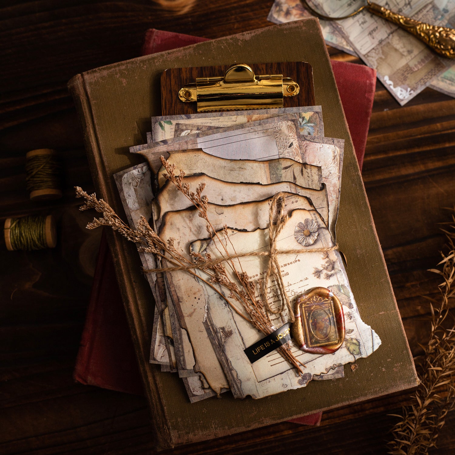 30 Pcs Vintage Letter Scrapbook Paper FGXJ