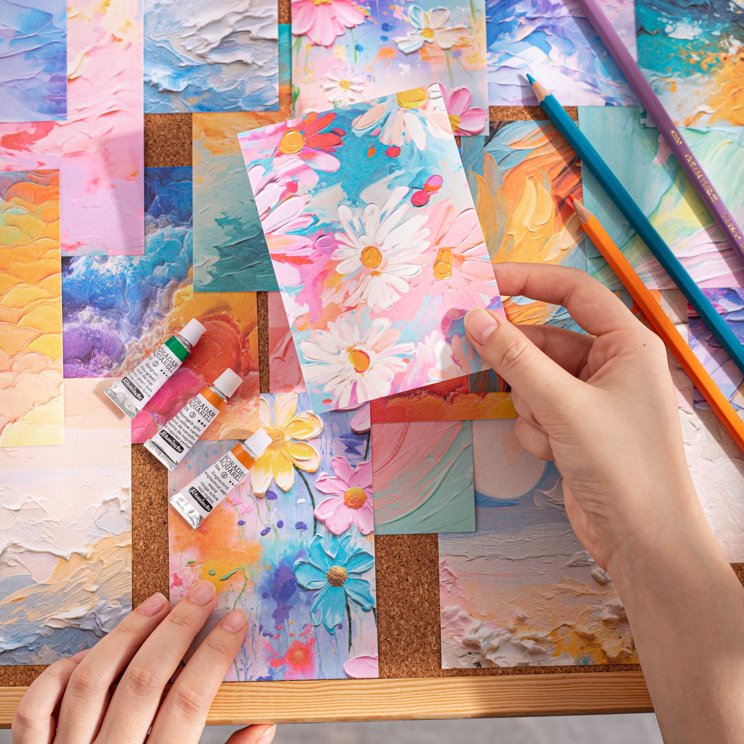 10 Pcs Oil Paint Art Washi Stickers YHLSC