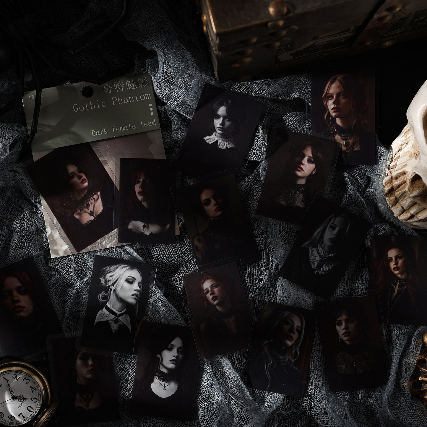 15 Pcs Gothic Dark  Magic PET Stickers GTMY