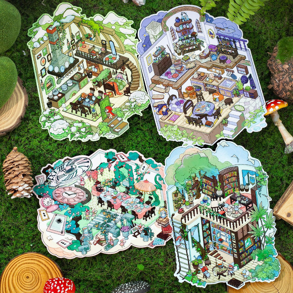 3D Fairy House Scene Diy Stickers Kit FGTH