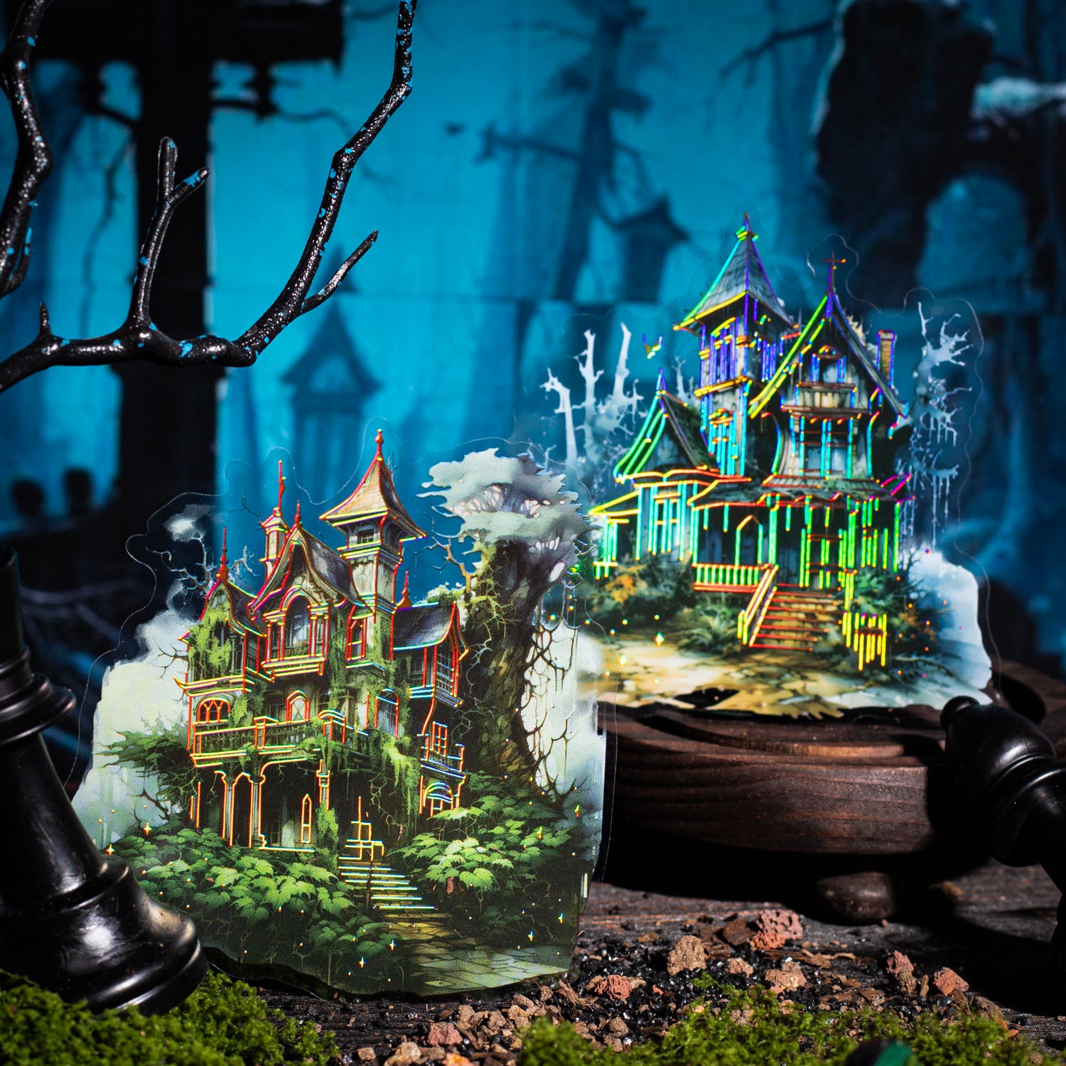 5 Pcs Castle PET Stickers HFCB