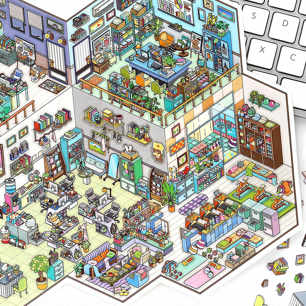 3D Shop Store Scene DIY Stickers Kit JRYYZ