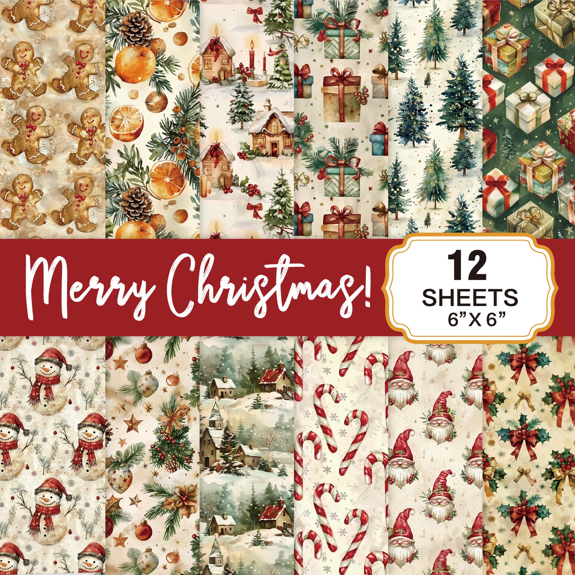 6 inch Christmas Scrapbook Paper Pad PAG56