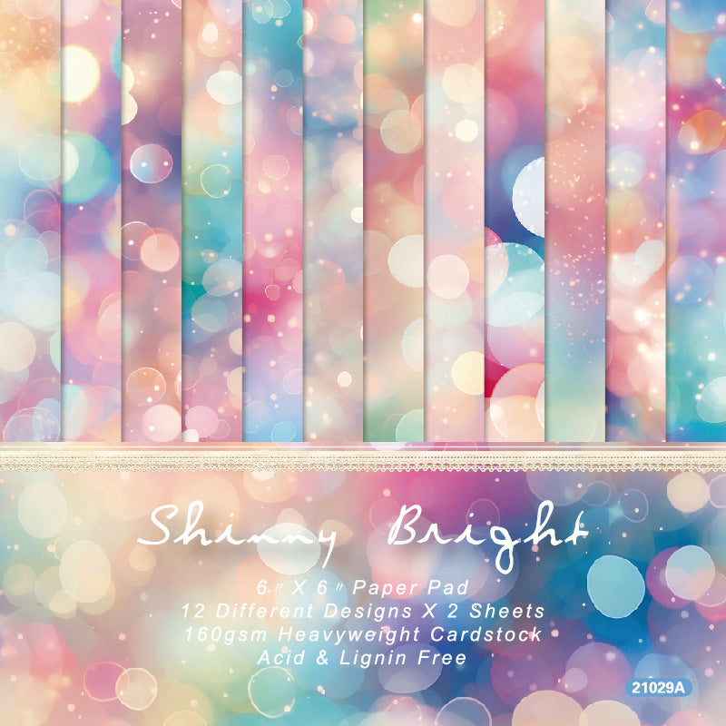 6 inch Dreamy Sparkle Scrapbook Paper Pad SKP029