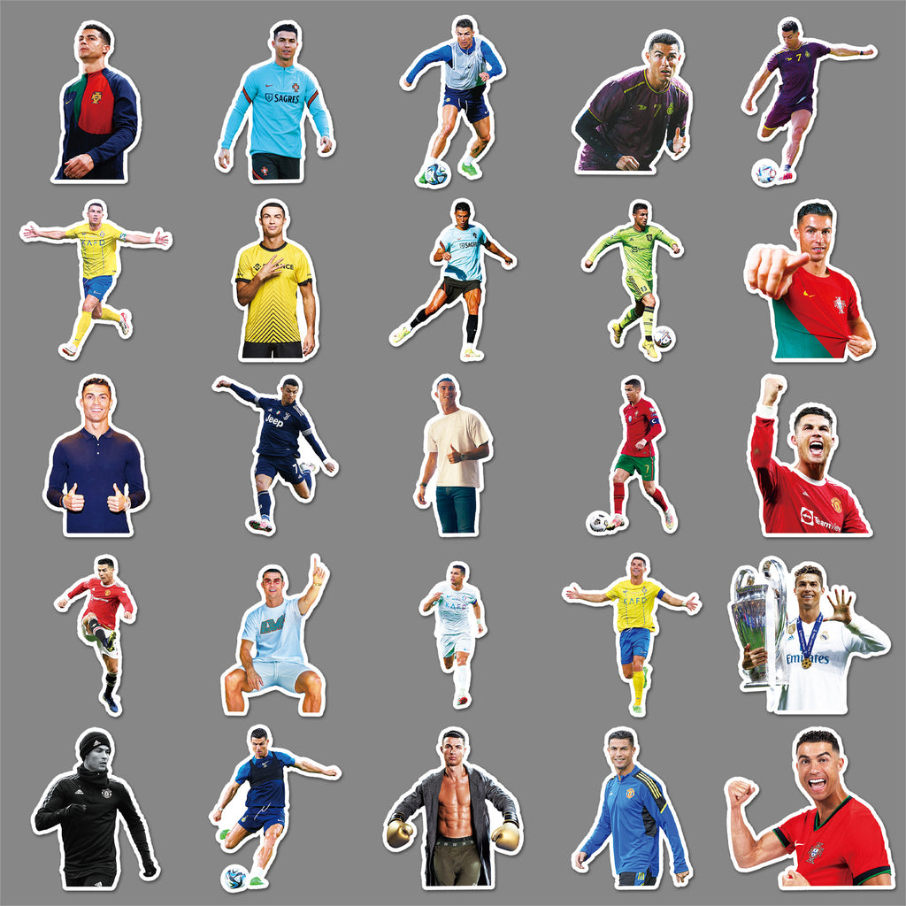 50Pcs Football Theme Waterproof Vinyl Stickers STY02