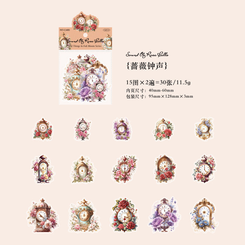 30 Pcs Vintage PET Stickers SMWX