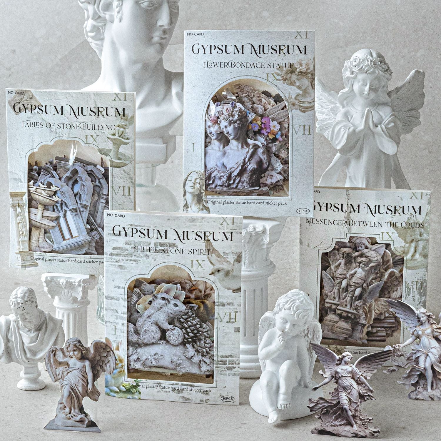 30 Pcs Statue Museum Theme Stickers SGBWG