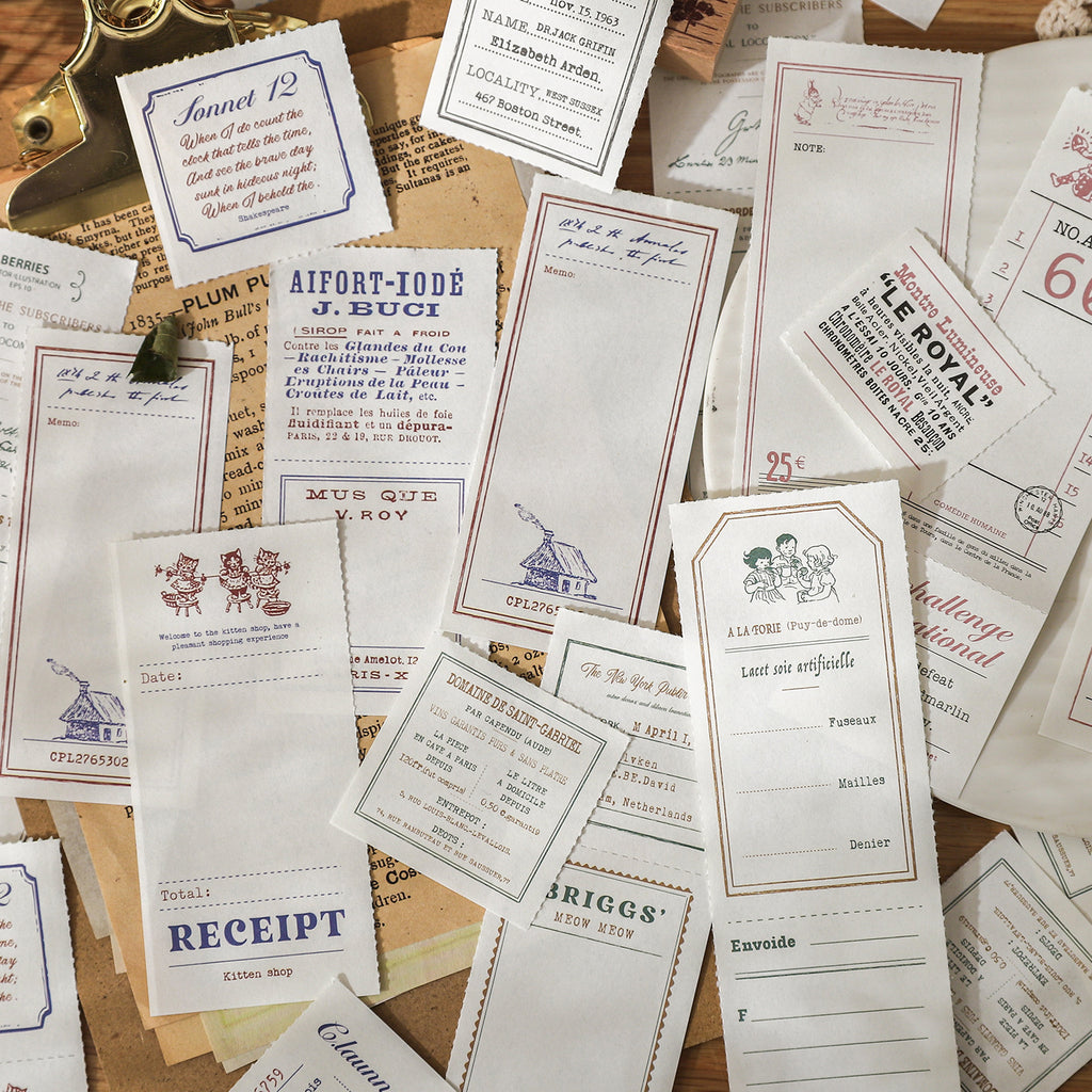 50 Pcs Vintage Notepad Paper KLSTXZ