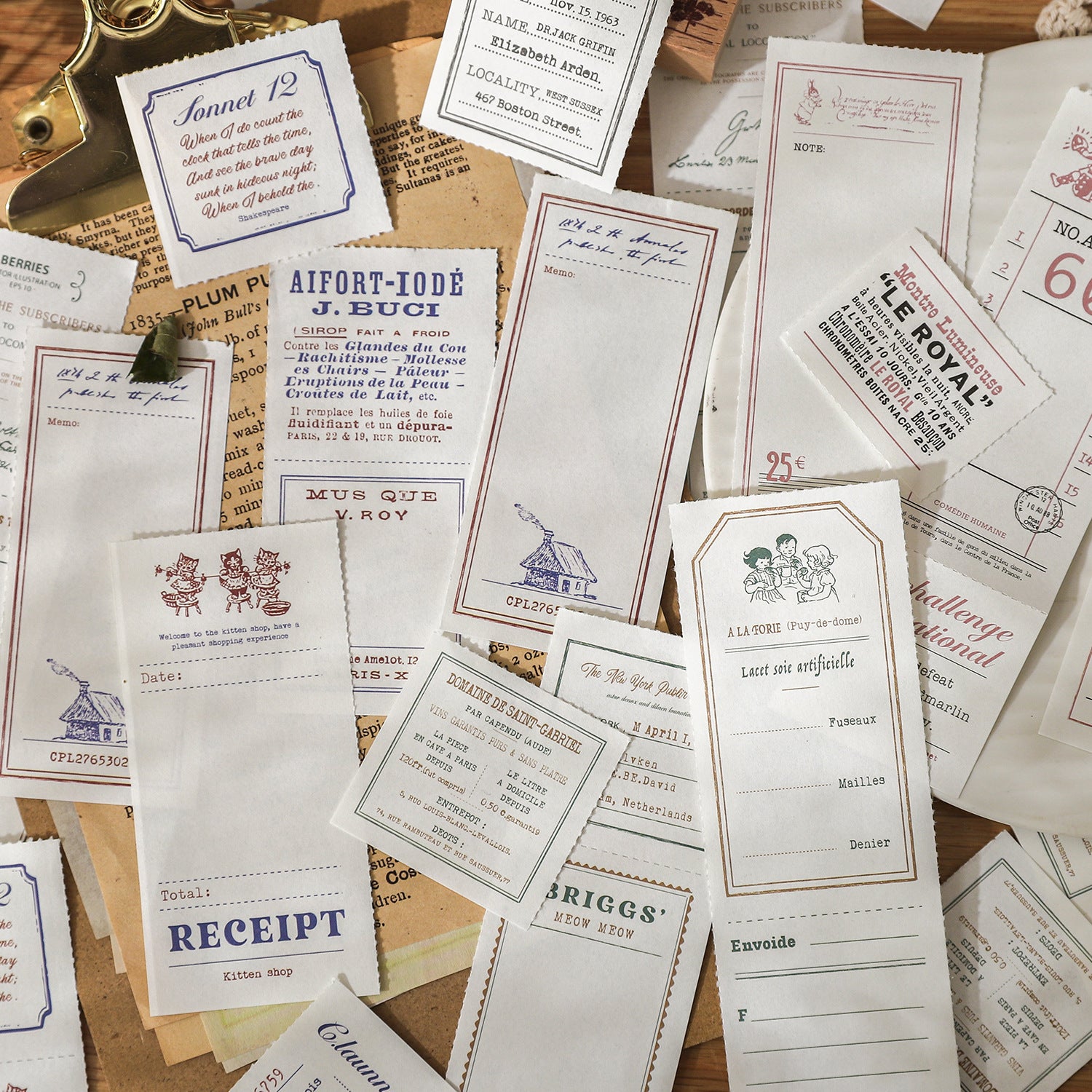 50 Pcs Vintage Notepad Paper KLSTXZ