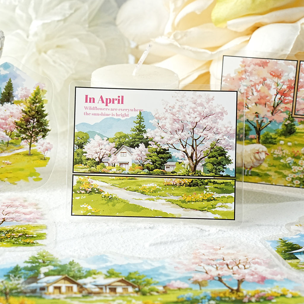 15 Pcs Natural Senery PET Stickers WJCY