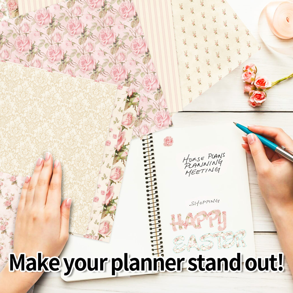 6 inch Pink Floral Scrapbook Paper Pad PA271
