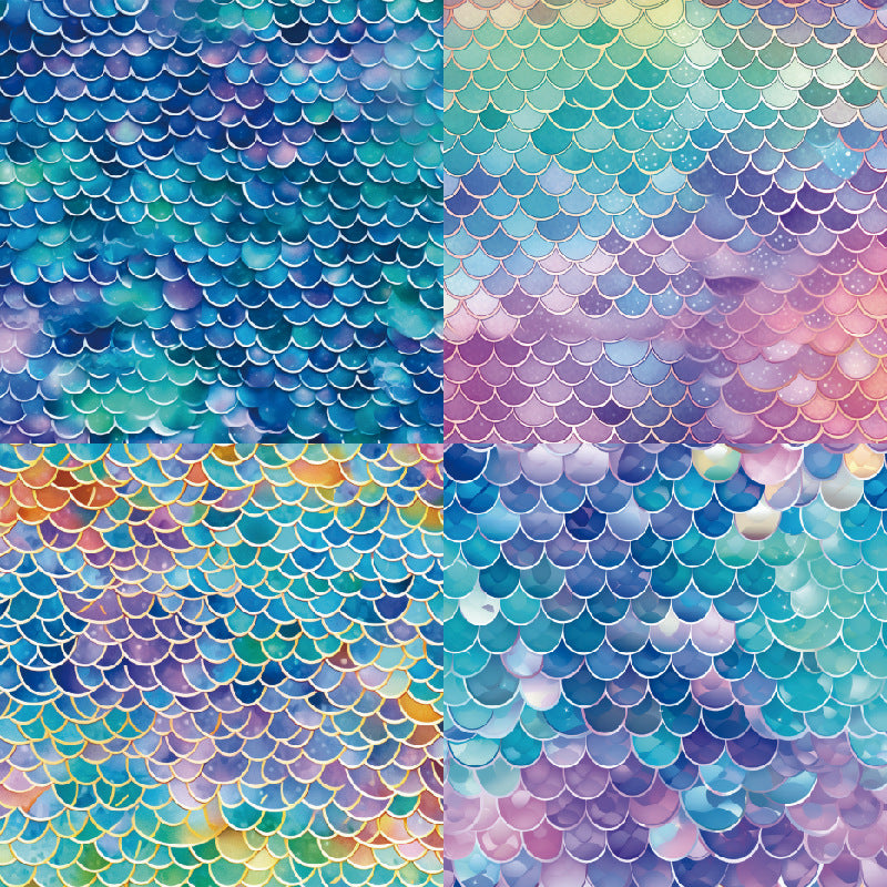 6 inch Mermaid Scales Scrapbook Paper Pad SKP413