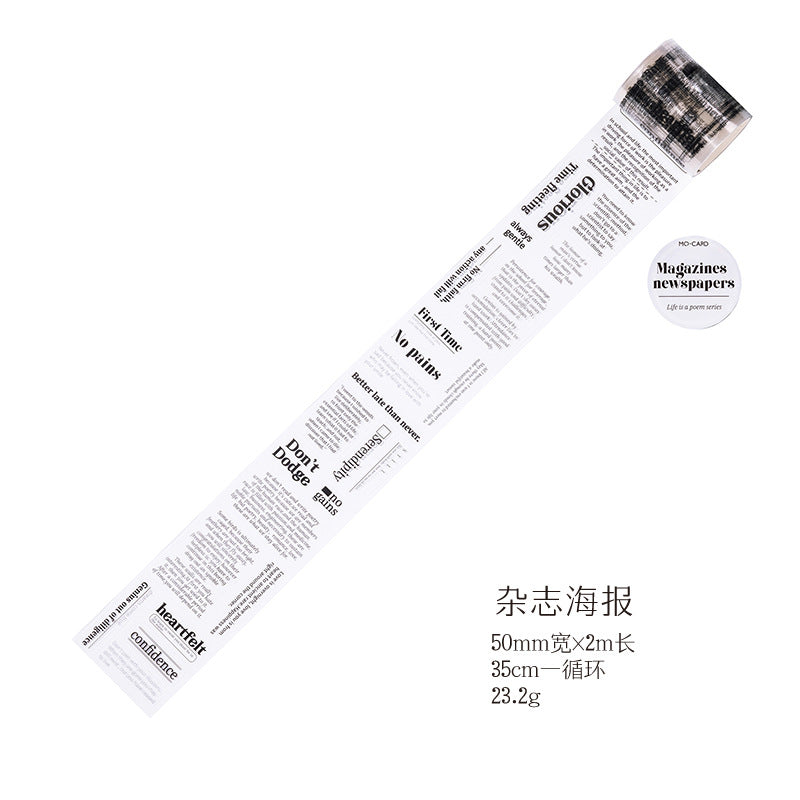 1 Roll Poem Die Cut Stickers Tape SHSSS