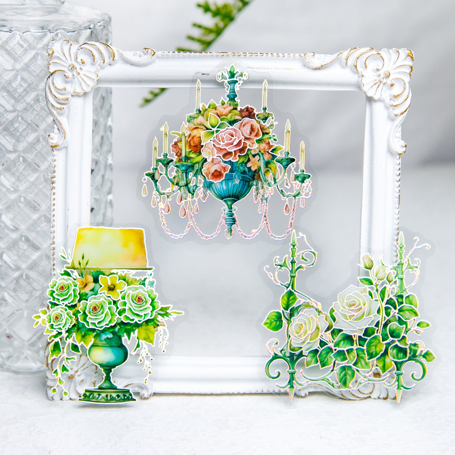 20 Pcs Flowers PET Stickers LYYR