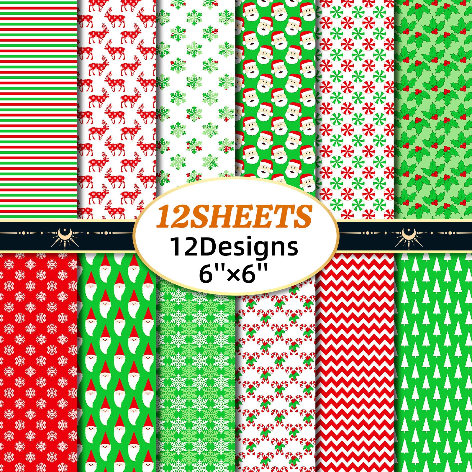 6 inch Christmas Scrapbook Paper Pad PA256