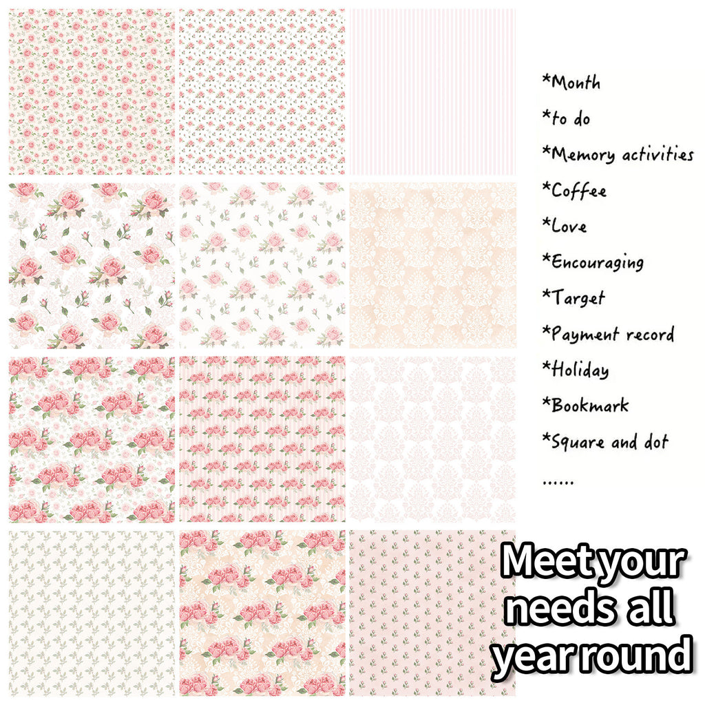 6 inch Pink Rose Scrapbook Paper Pad PA273