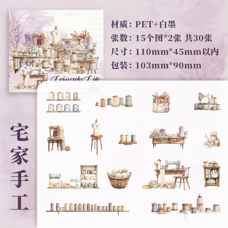 30 Pcs Home Life Style PET Stickers YRSH