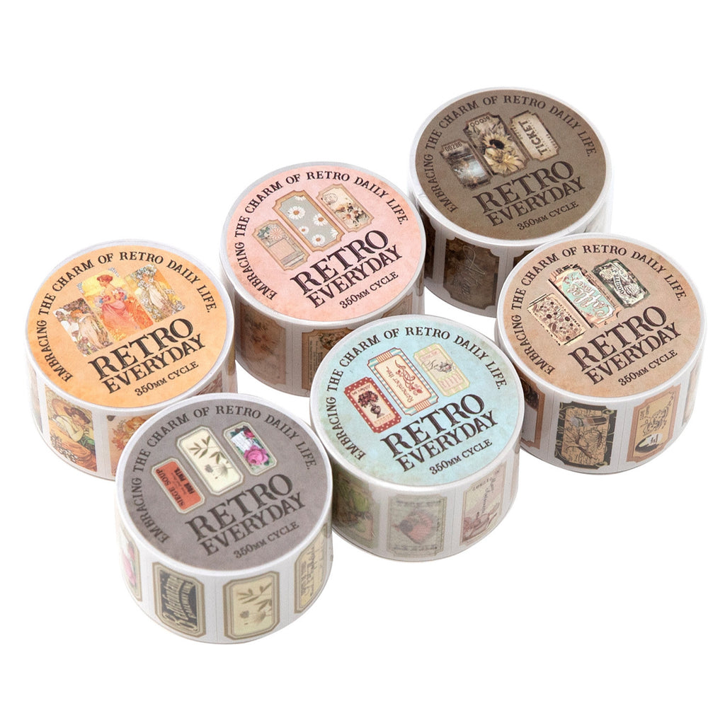 1 Roll Retro Pre-cut Stickers Tape FGRC