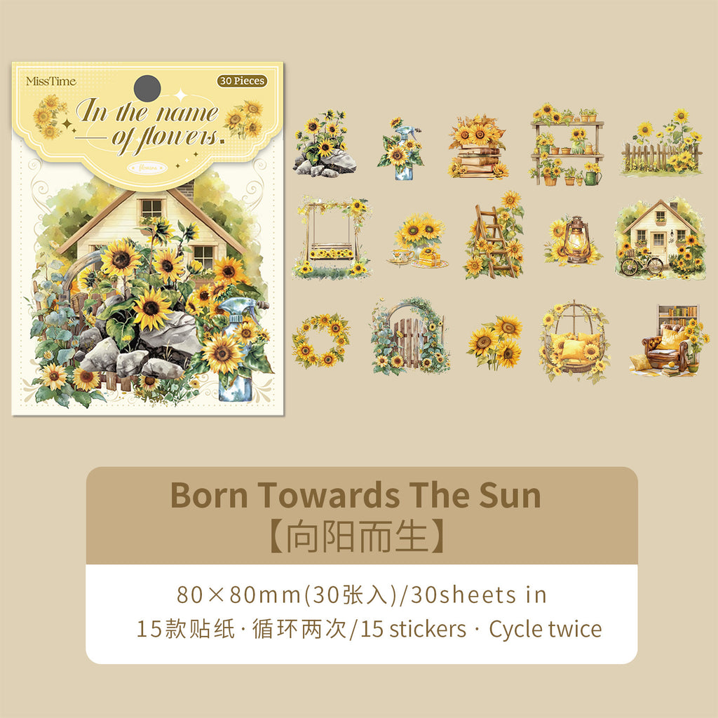 30 Pcs Garden Theme PET Stickers HHZJ