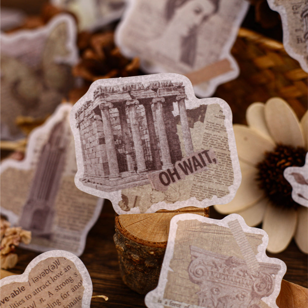 20 Pcs Vintage Newspaper Themed Washi Stickers JBXL